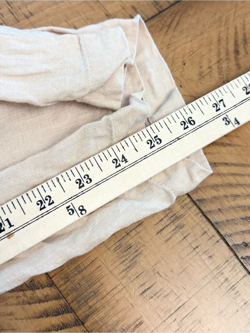 Quince 100% European Linen Pants Driftwood Stretch Elastic Waist Size L Pockets